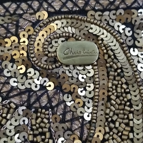 Vintage Christina sequined bag with chain strap - Picture 3 of 7